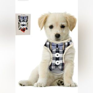 Bark Lover Plaid Bow tie Tux Puppy Harness